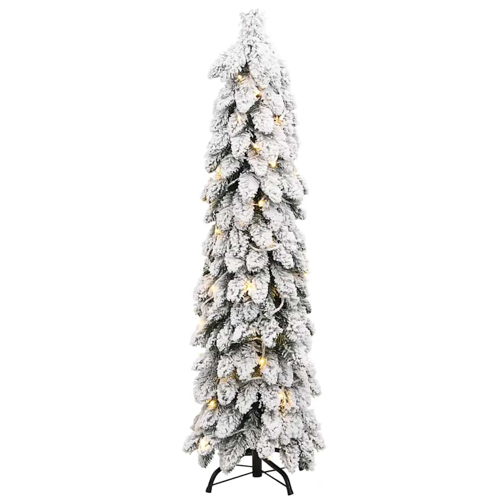 kunstigt juletræ med 80 LED'er og sne 150 cm