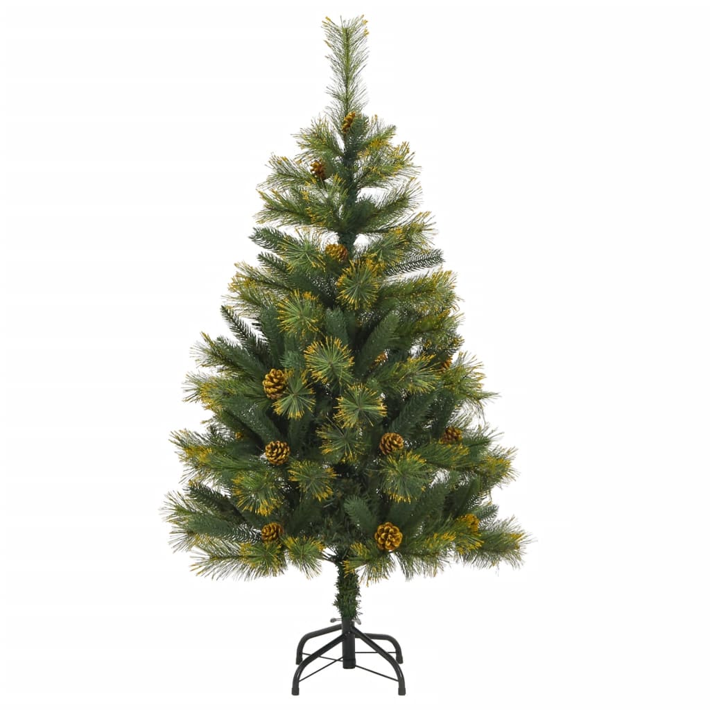 kunstigt juletræ med grankogler 120 cm hængslet