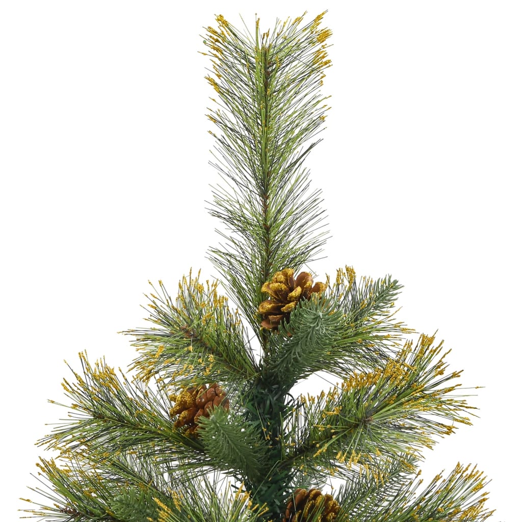 kunstigt juletræ med grankogler 120 cm hængslet