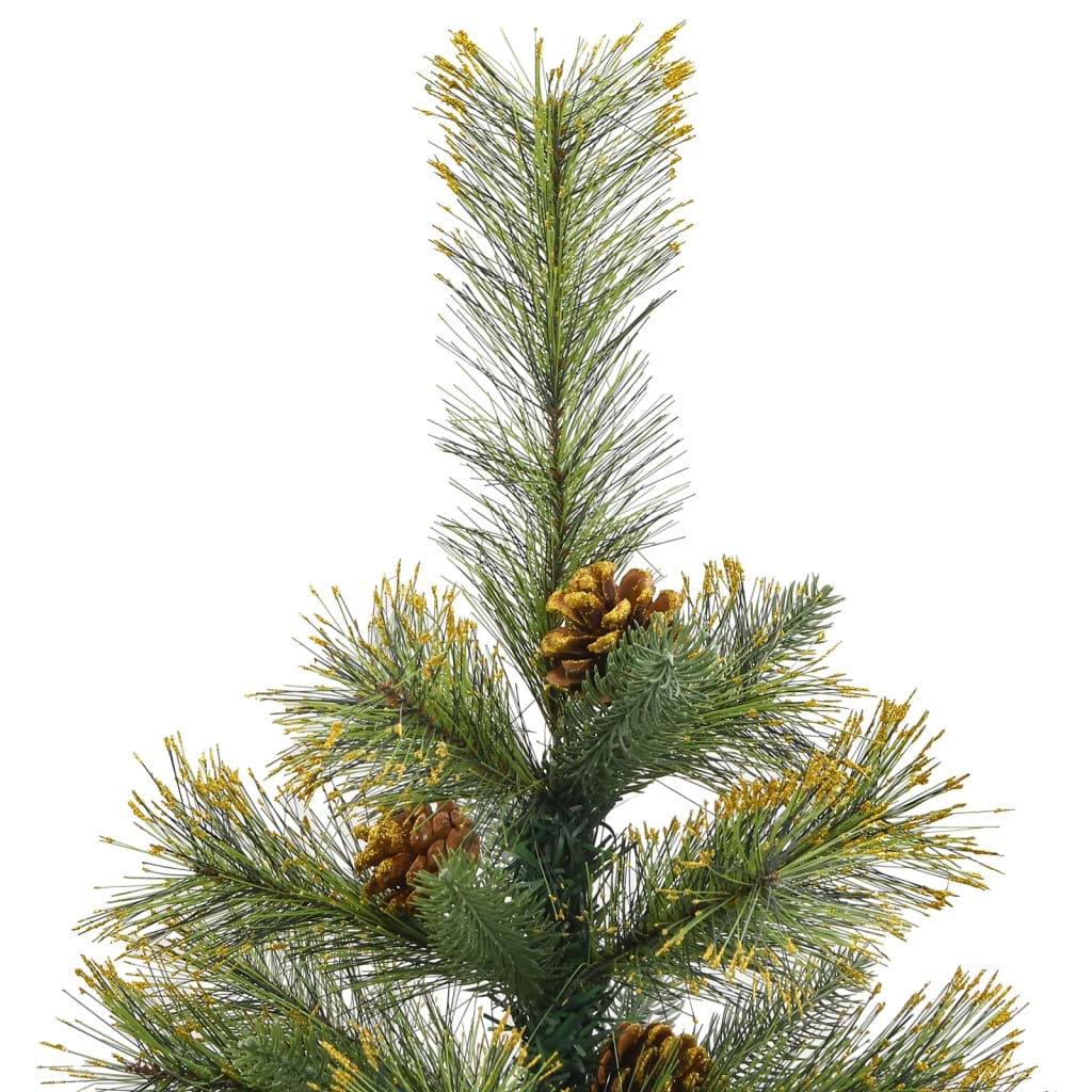 kunstigt juletræ med grankogler 150 cm hængslet
