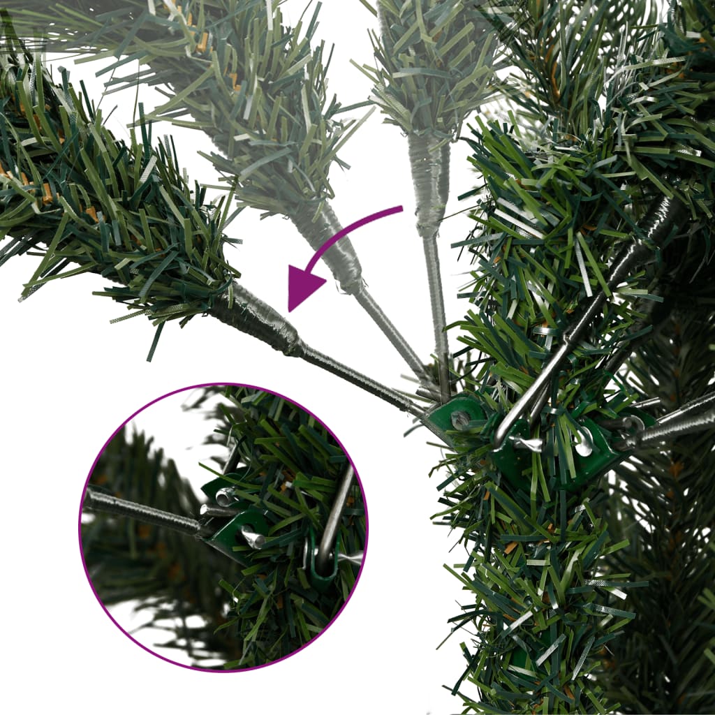 kunstigt juletræ med grankogler 240 cm hængslet