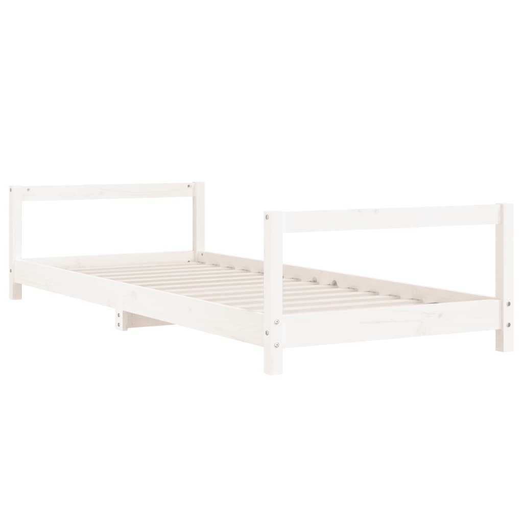 sengeramme til juniorseng 90x200 cm massivt fyrretræ hvid