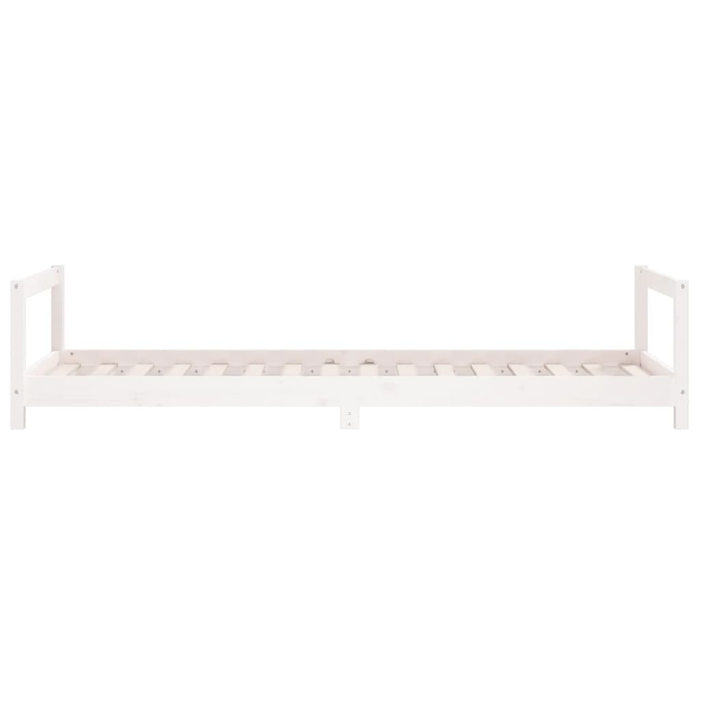 sengeramme til juniorseng 90x200 cm massivt fyrretræ hvid