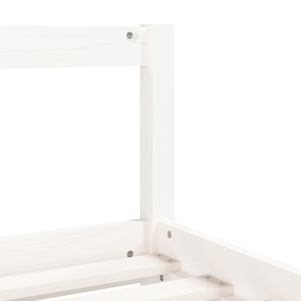 sengeramme til juniorseng 90x200 cm massivt fyrretræ hvid