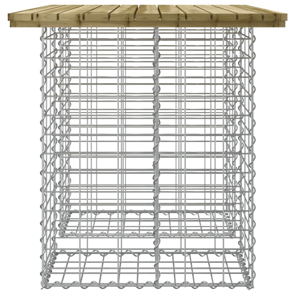 havebord gabiondesign 100x70x72 cm imprægneret fyrretræ