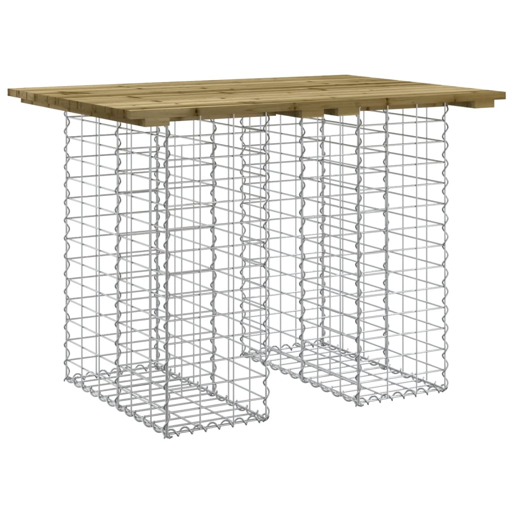 havebord gabiondesign 100x70x72 cm imprægneret fyrretræ