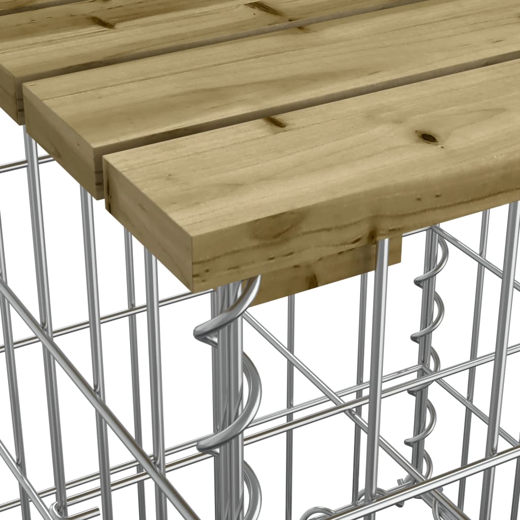 havebord gabiondesign 100x70x72 cm imprægneret fyrretræ