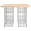 havebord gabiondesign 100x102x72 cm massivt træ fyrretræ