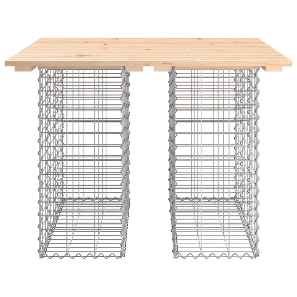 havebord gabiondesign 100x102x72 cm massivt træ fyrretræ