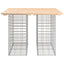 havebord gabiondesign 100x102x72 cm massivt træ fyrretræ