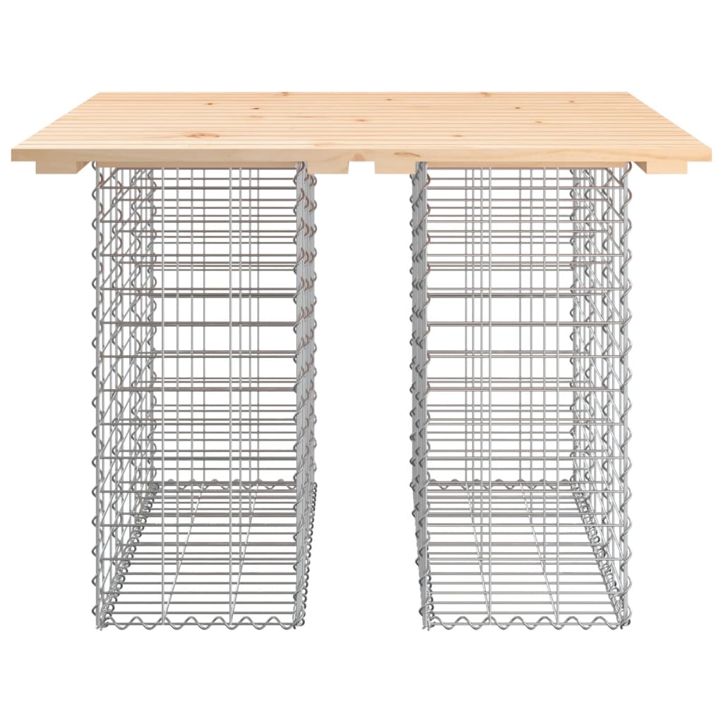 havebord gabiondesign 100x102x72 cm massivt træ fyrretræ