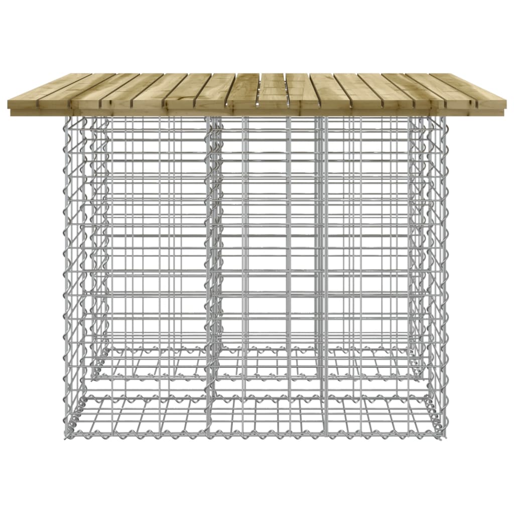 havebord gabiondesign 100x102x72 cm imprægneret fyrretræ