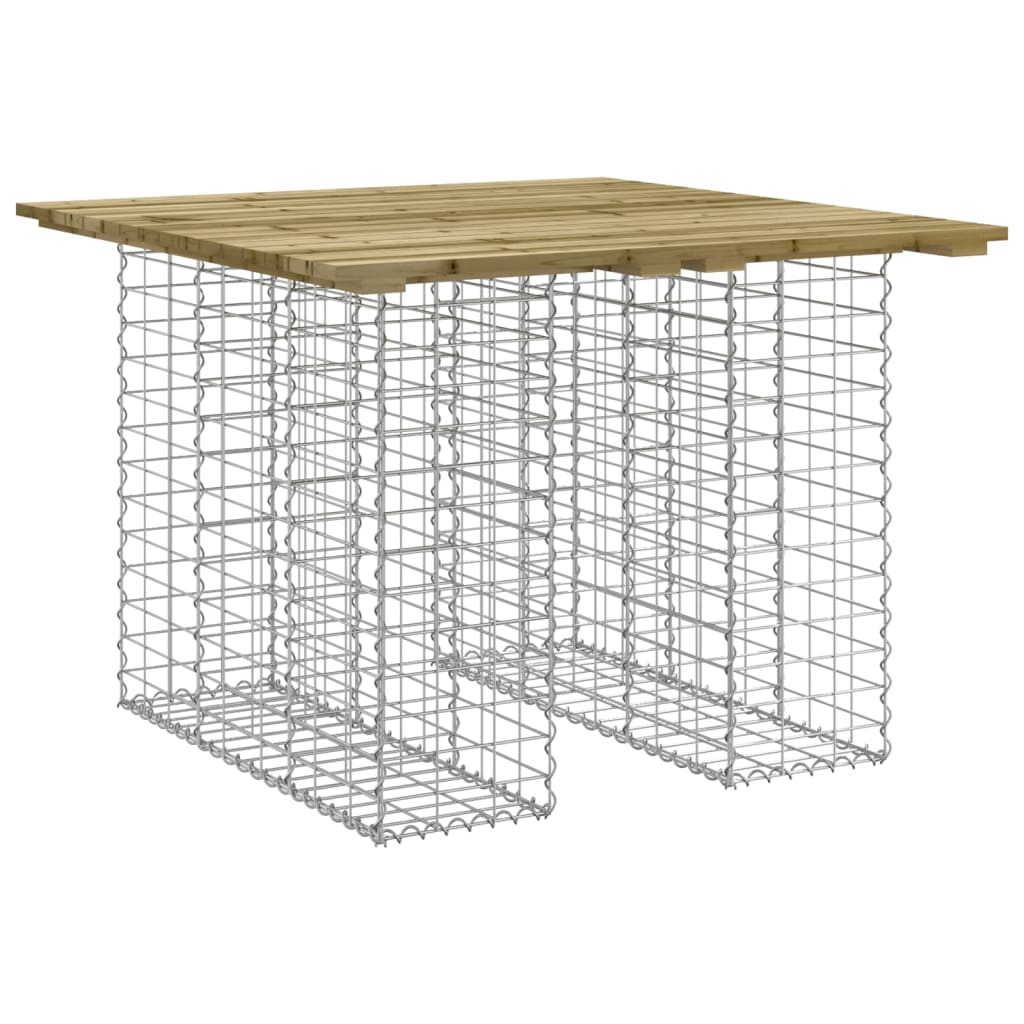 havebord gabiondesign 100x102x72 cm imprægneret fyrretræ