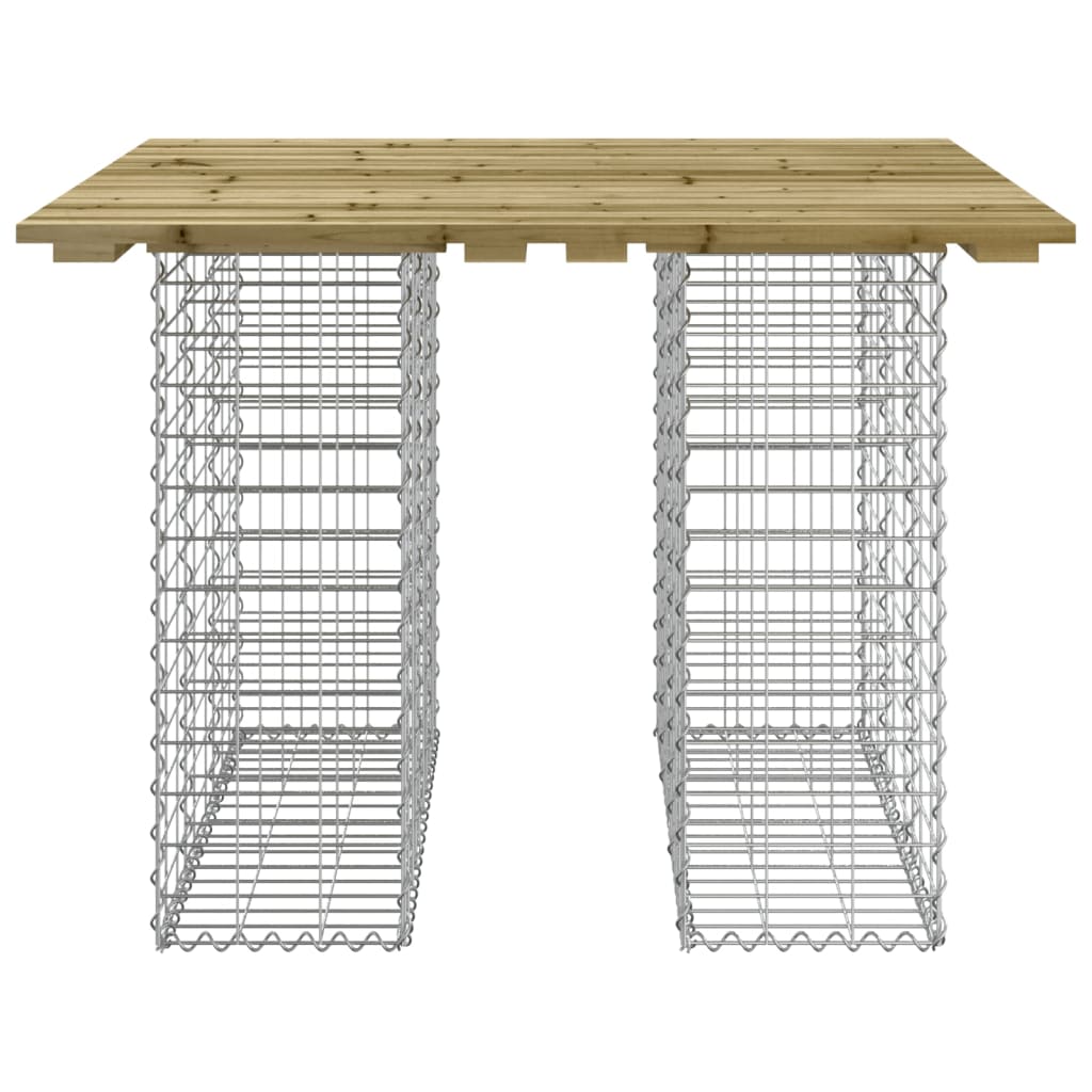 havebord gabiondesign 100x102x72 cm imprægneret fyrretræ