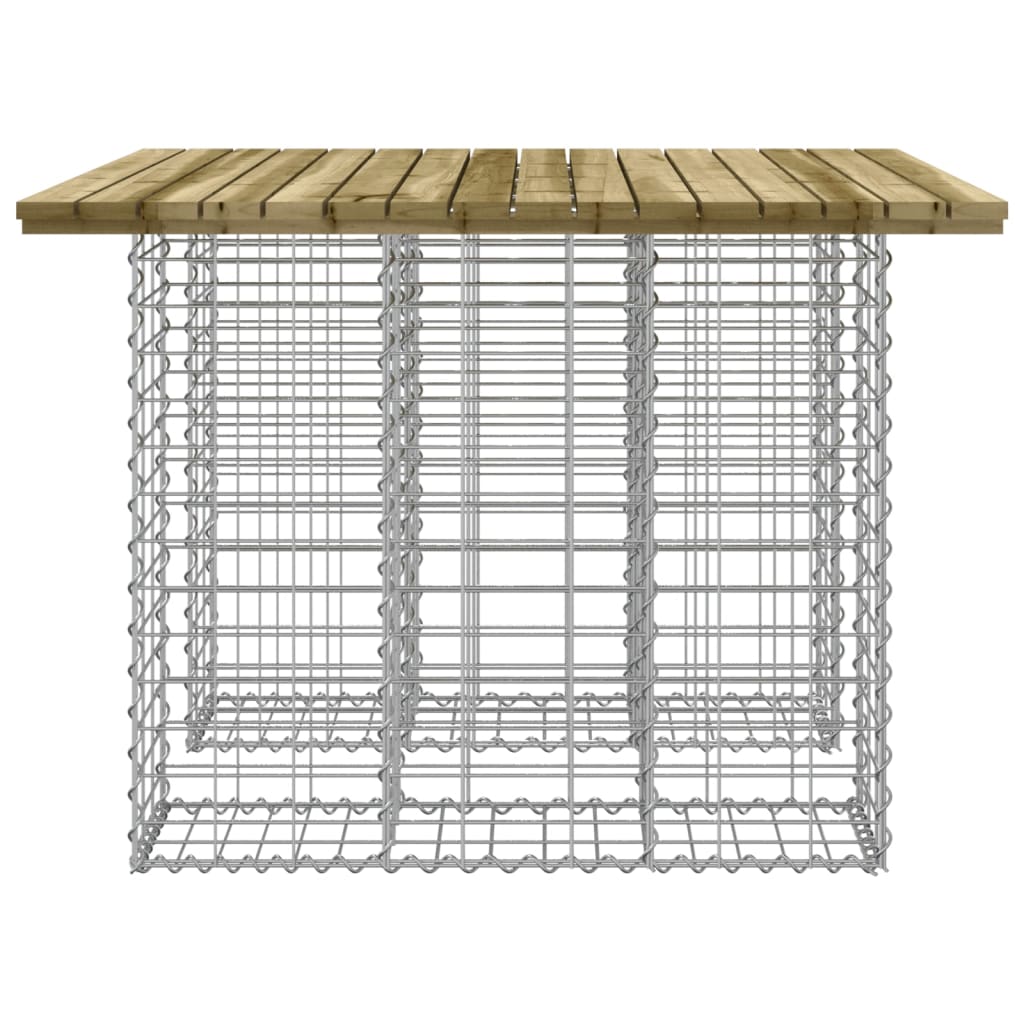 havebord gabiondesign 100x102x72 cm imprægneret fyrretræ