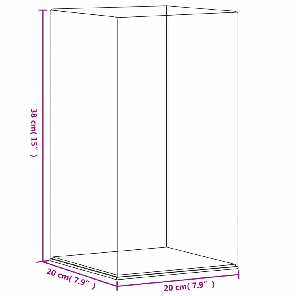montre 20x20x38 cm akryl transparent