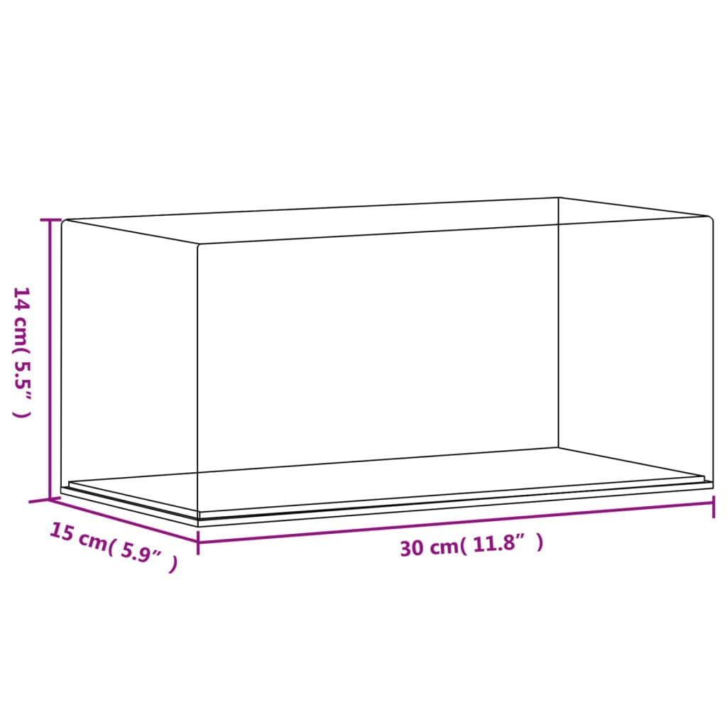 montre 30x15x14 cm akryl transparent
