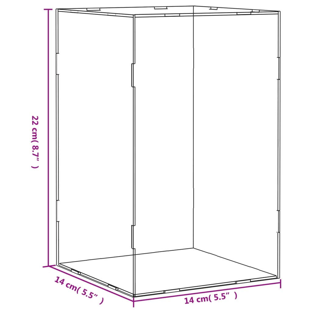 displaykasse transparent 14x14x22 cm akryl