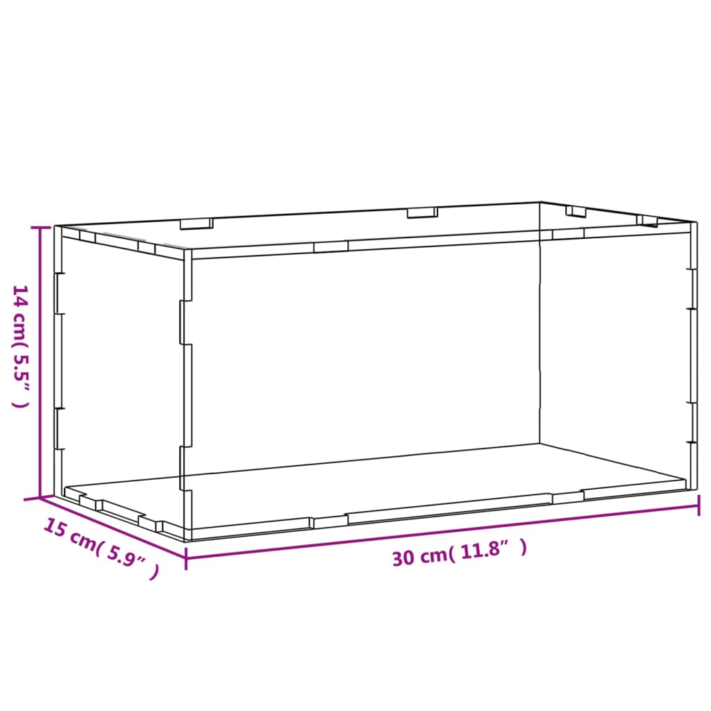 displaykasse transparent 30x15x14 cm akryl