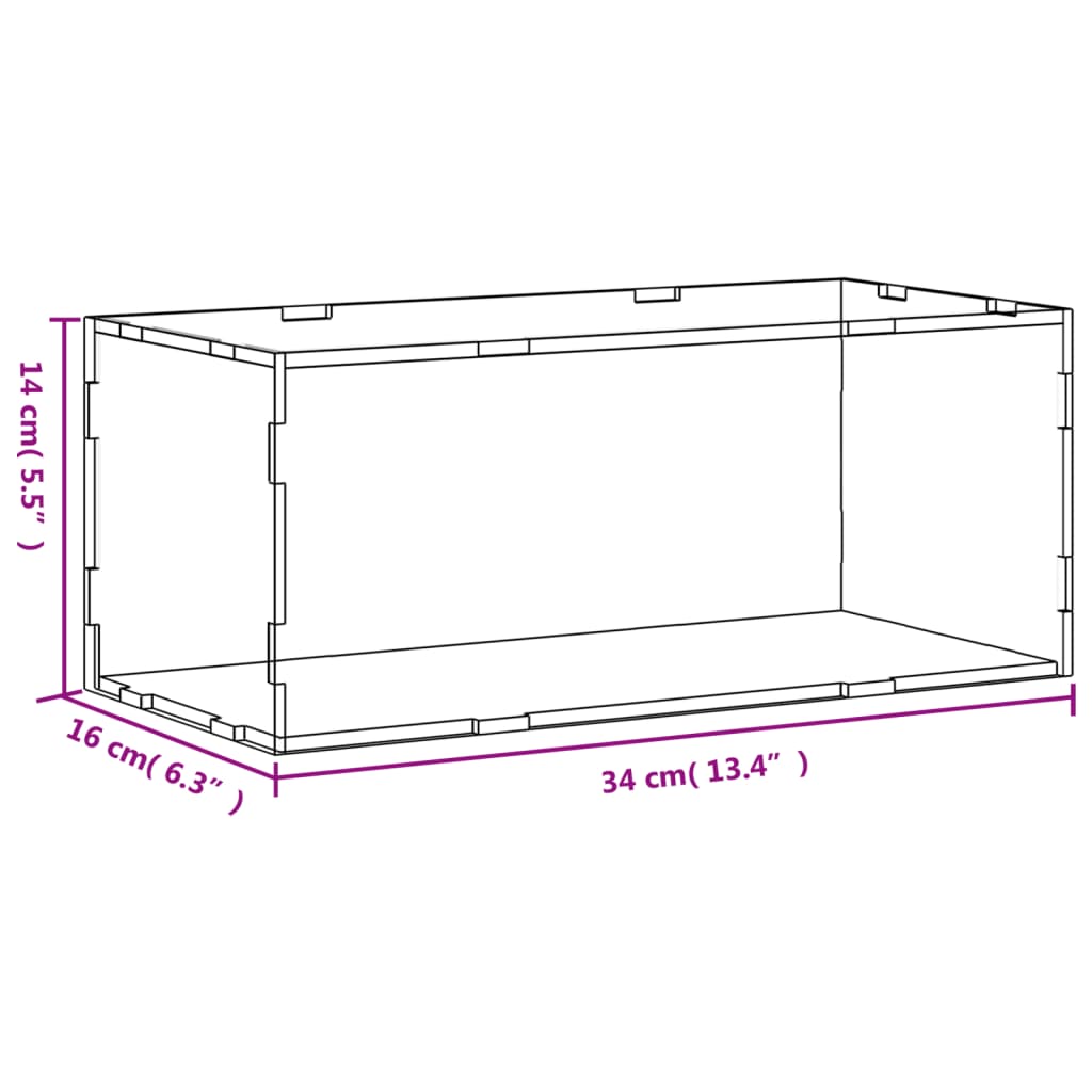 displaykasse transparent 34x16x14 cm akryl
