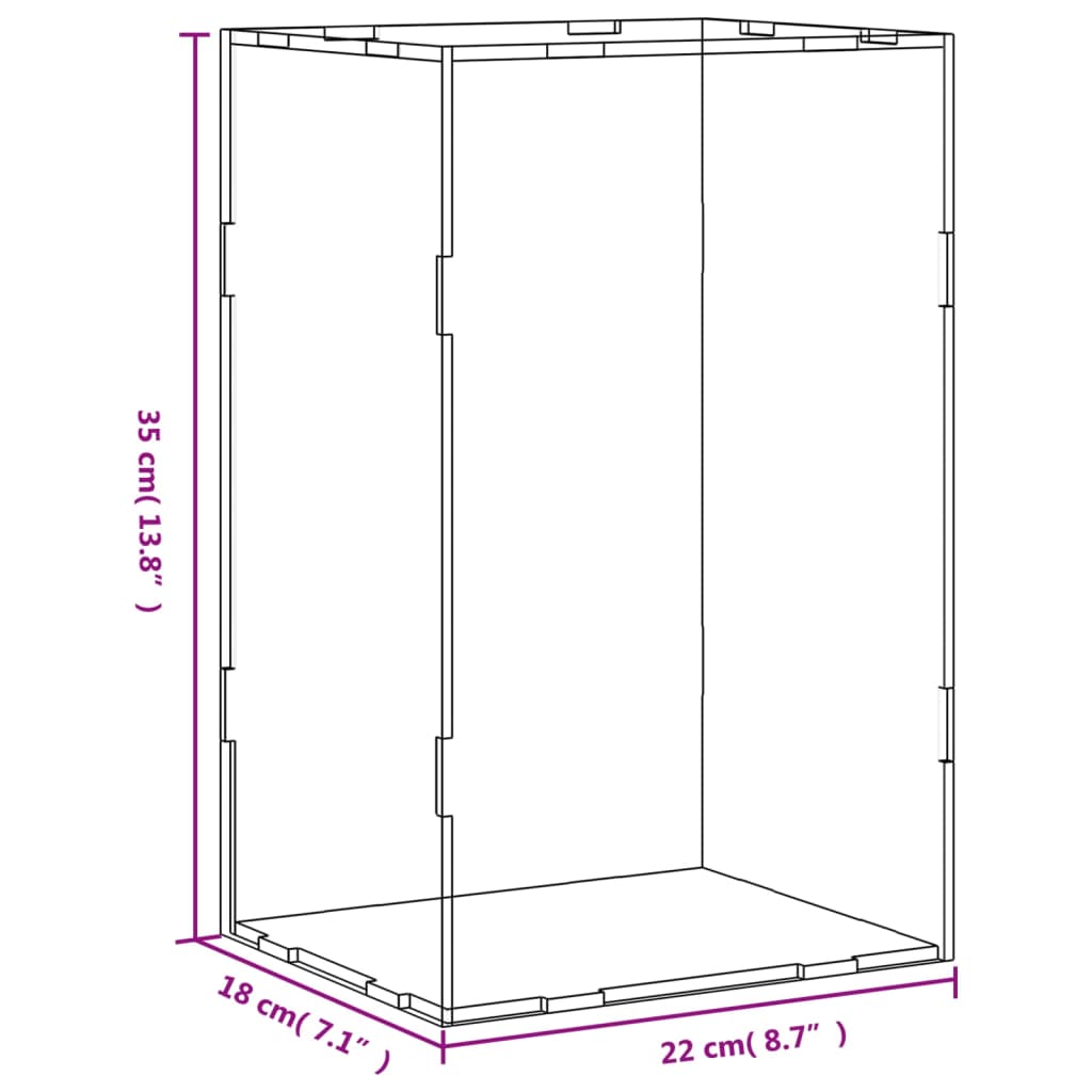 displaykasse transparent 22x18x35 cm akryl