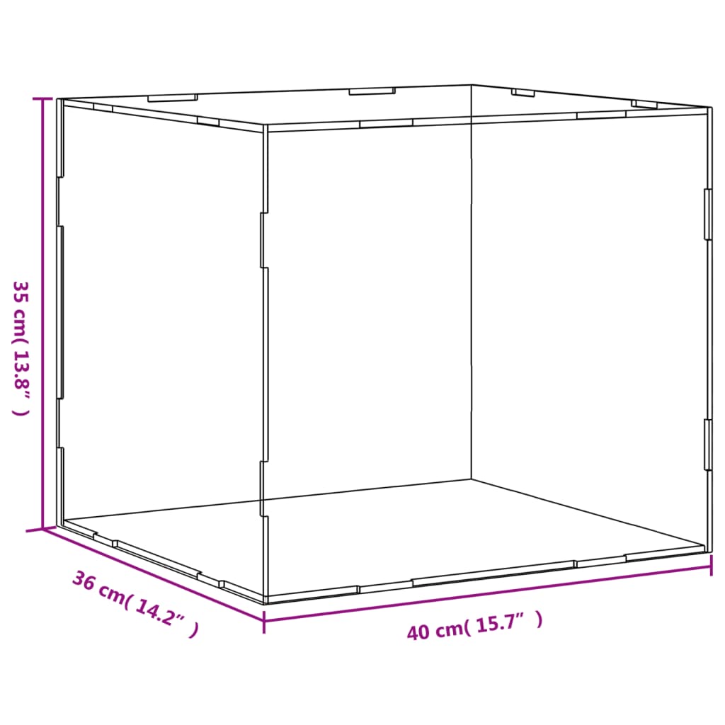 displaykasse transparent 40x36x35 cm akryl