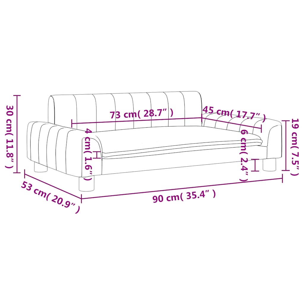 sofa til børn 90x53x30 cm stof cremefarvet