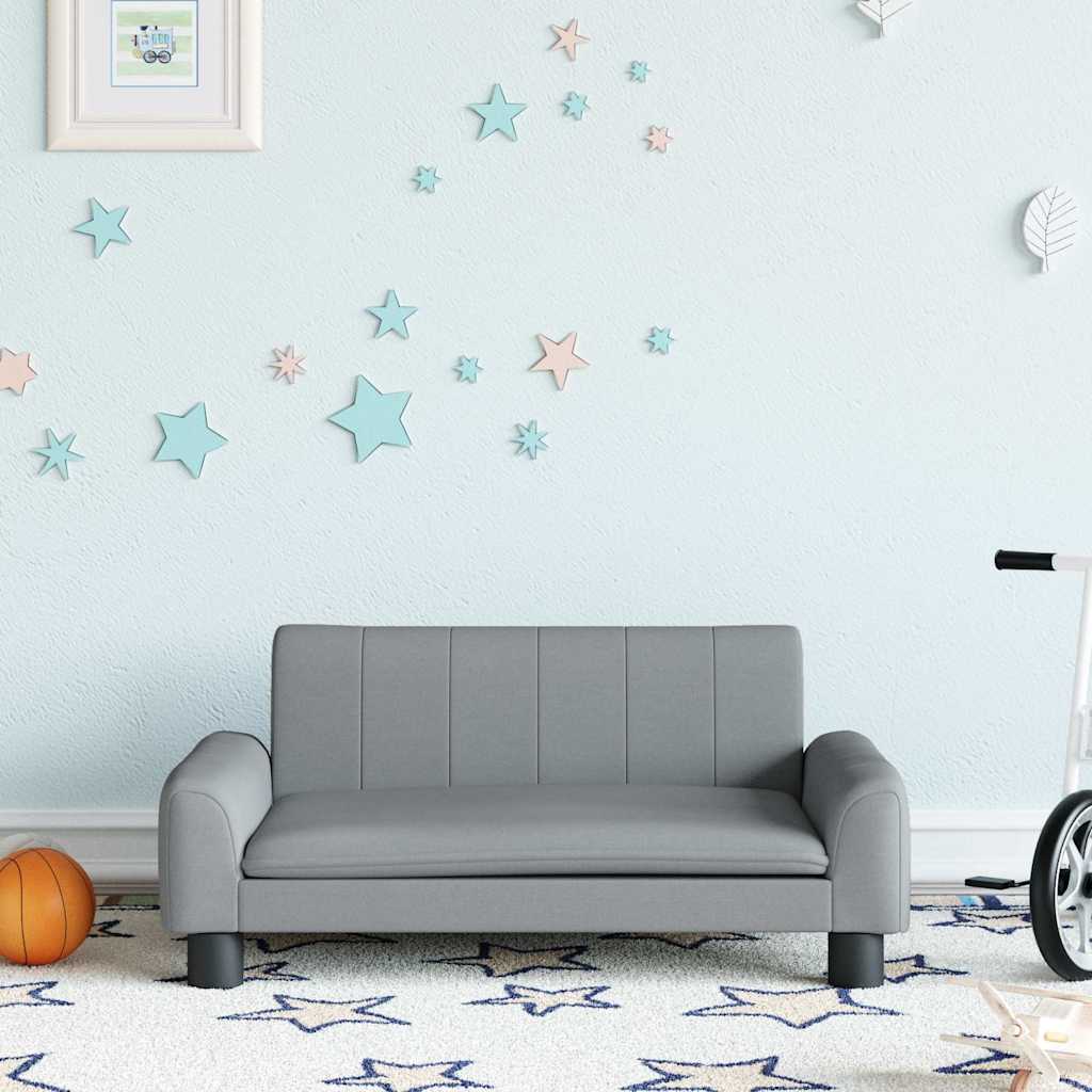sofa til børn 70x45x30 cm stof lysegrå