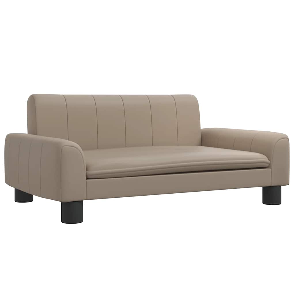 sofa til børn 70x45x30 cm kunstlæder cappuccinofarvet