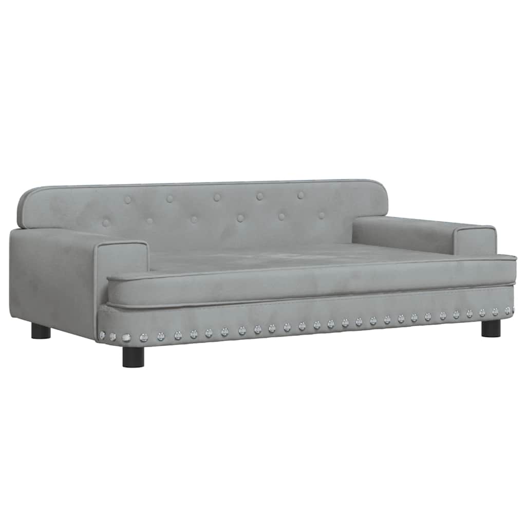 sofa til børn 90x53x30 cm velour lysegrå