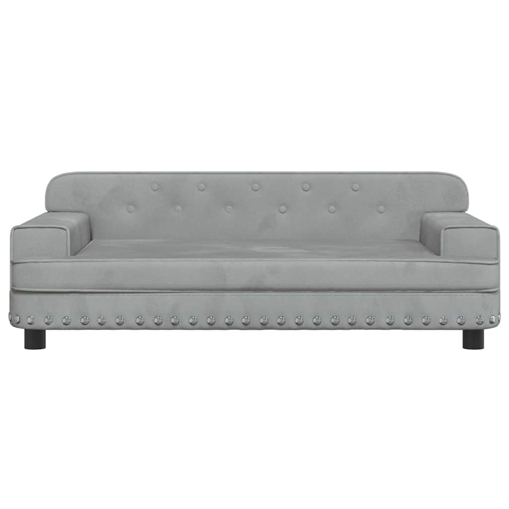sofa til børn 90x53x30 cm velour lysegrå