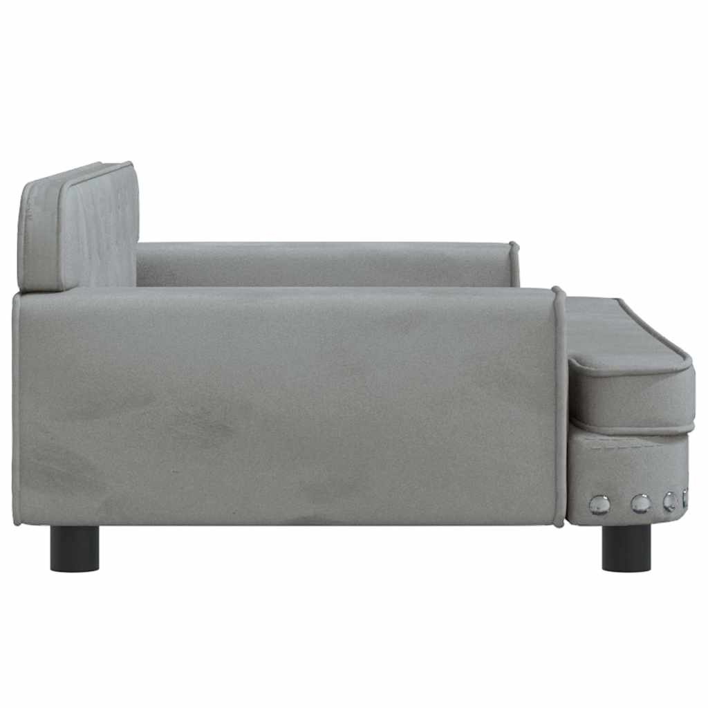 sofa til børn 90x53x30 cm velour lysegrå