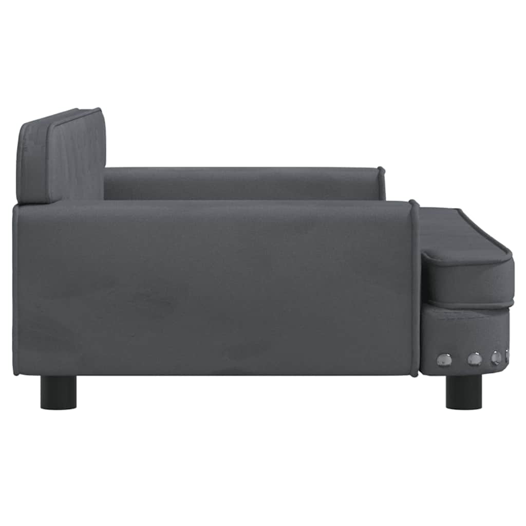sofa til børn 90x53x30 cm velour mørkegrå