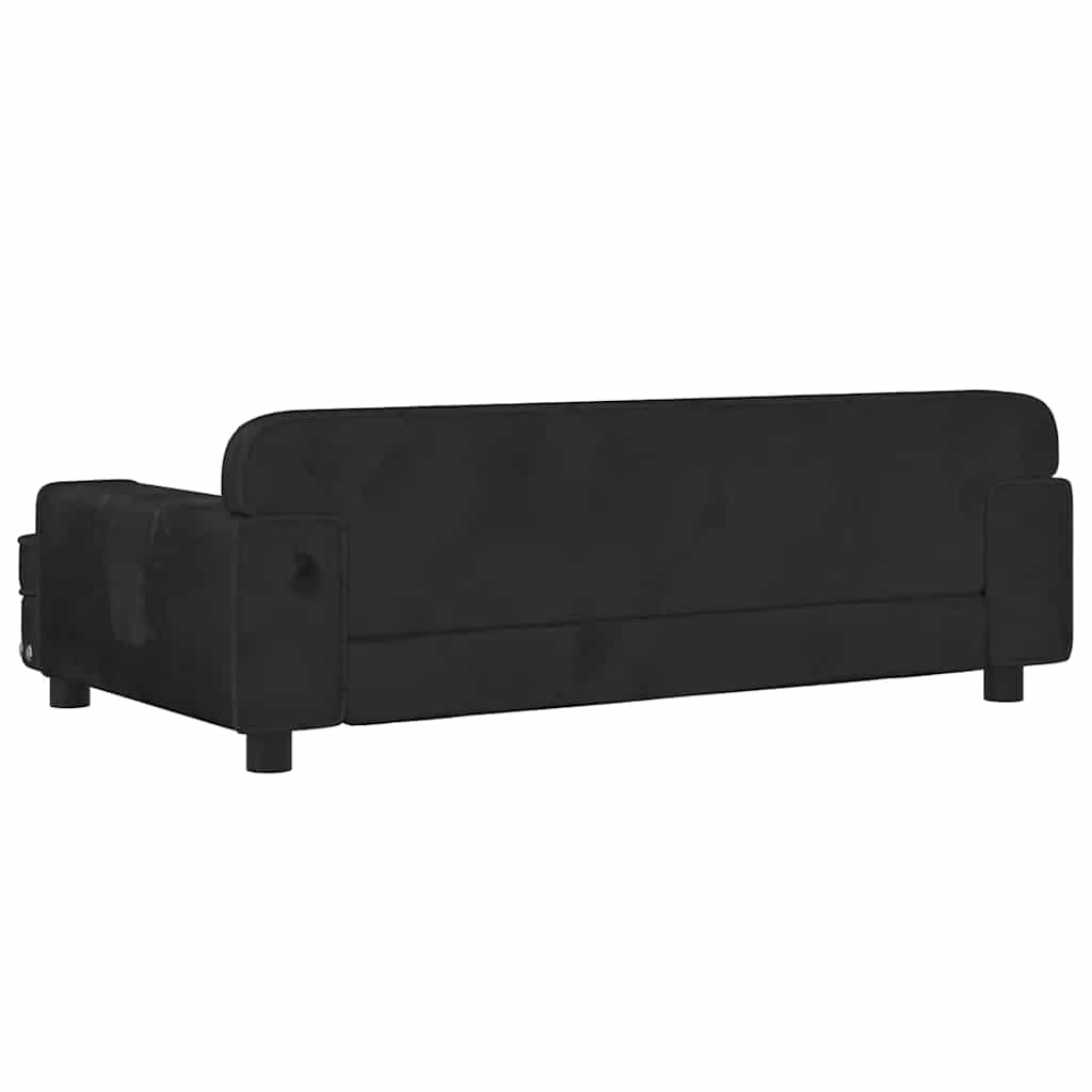 sofa til børn 90x53x30 cm velour sort