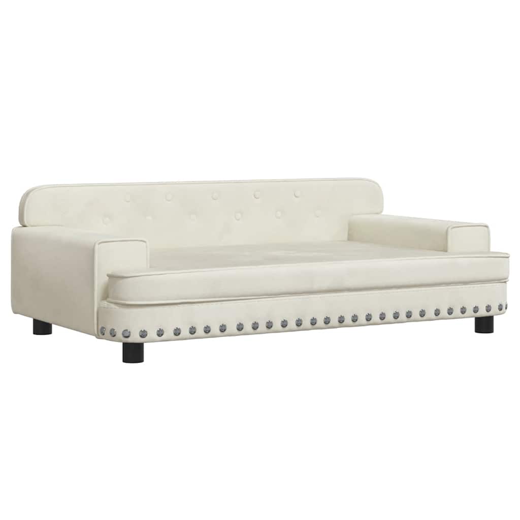 sofa til børn 90x53x30 cm velour cremefarvet