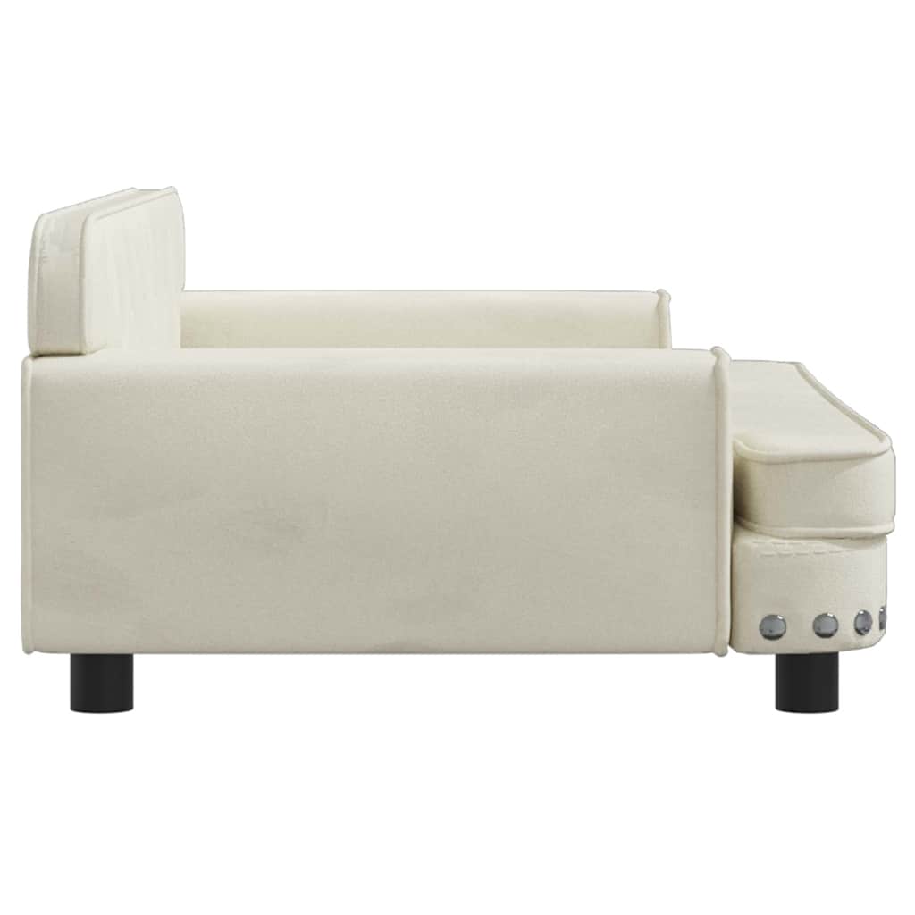 sofa til børn 90x53x30 cm velour cremefarvet