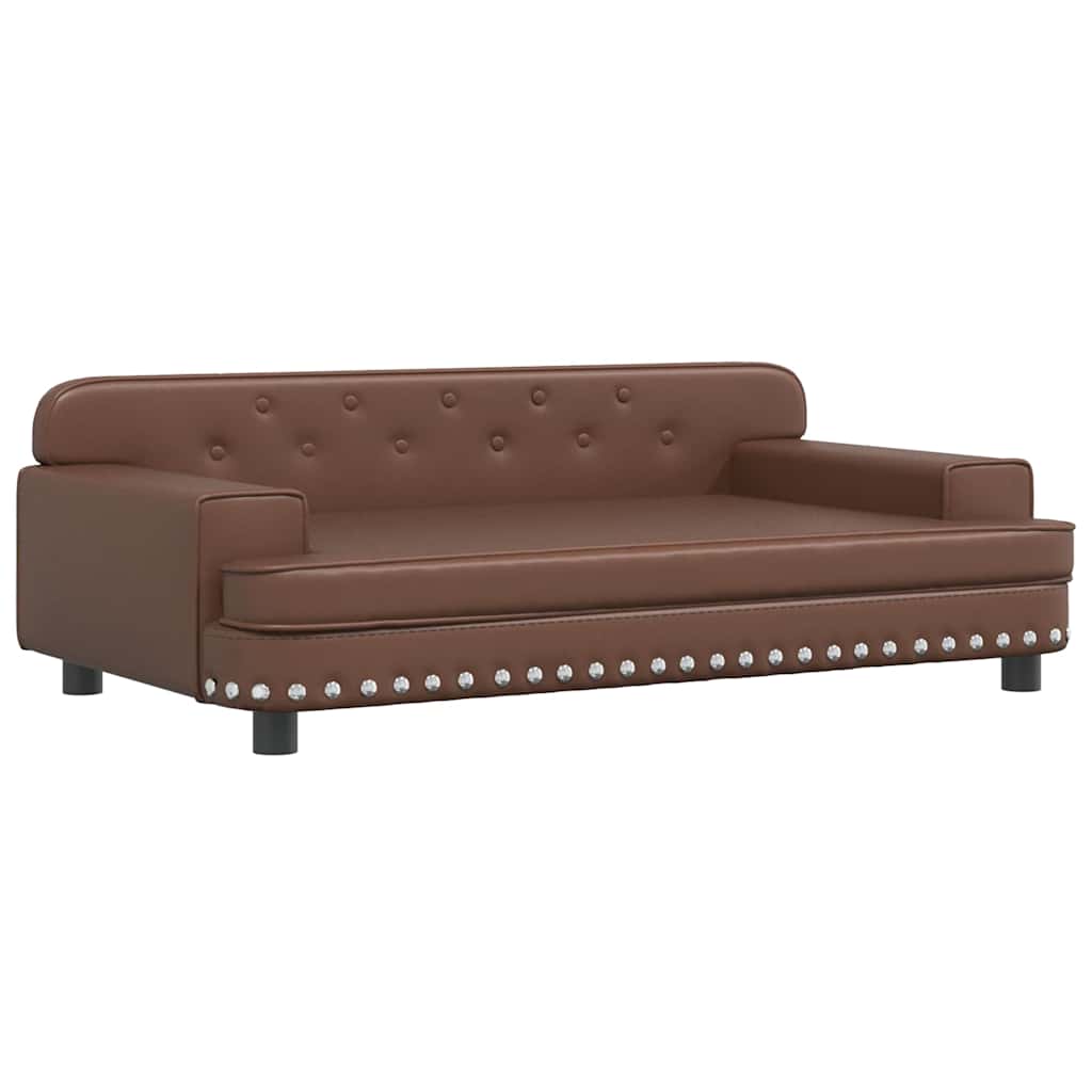 sofa til børn 90x53x30 cm kunstlæder brun
