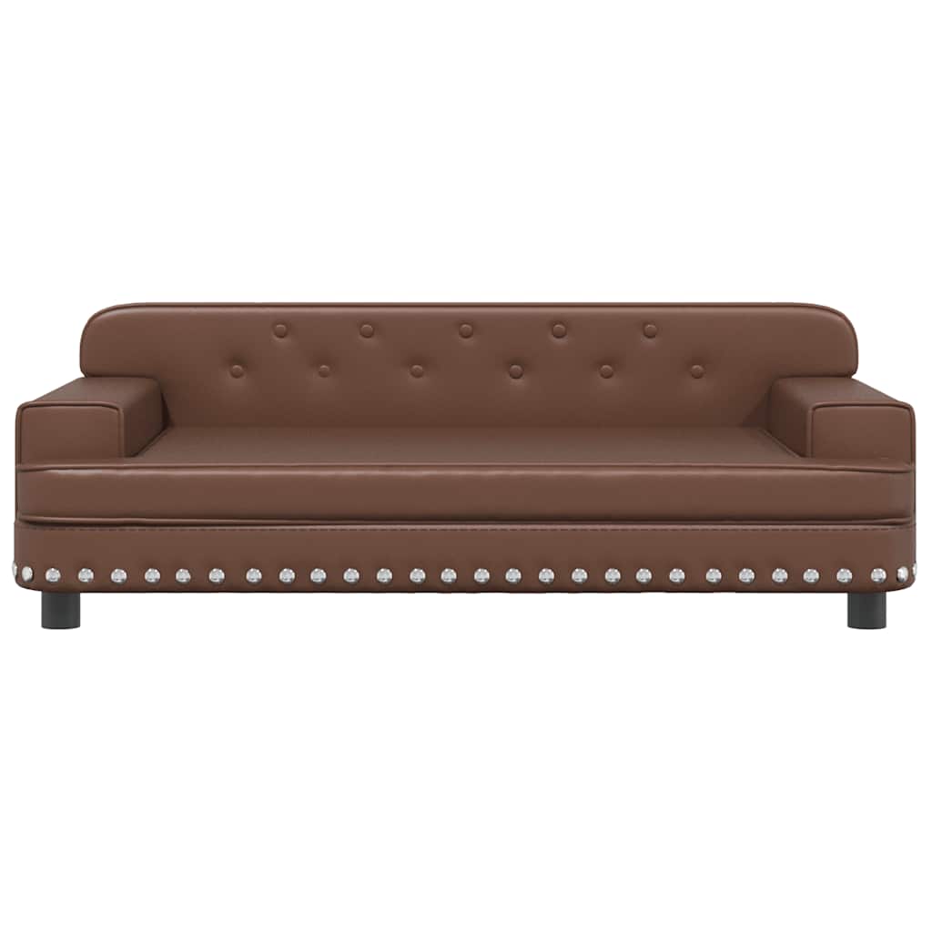 sofa til børn 90x53x30 cm kunstlæder brun