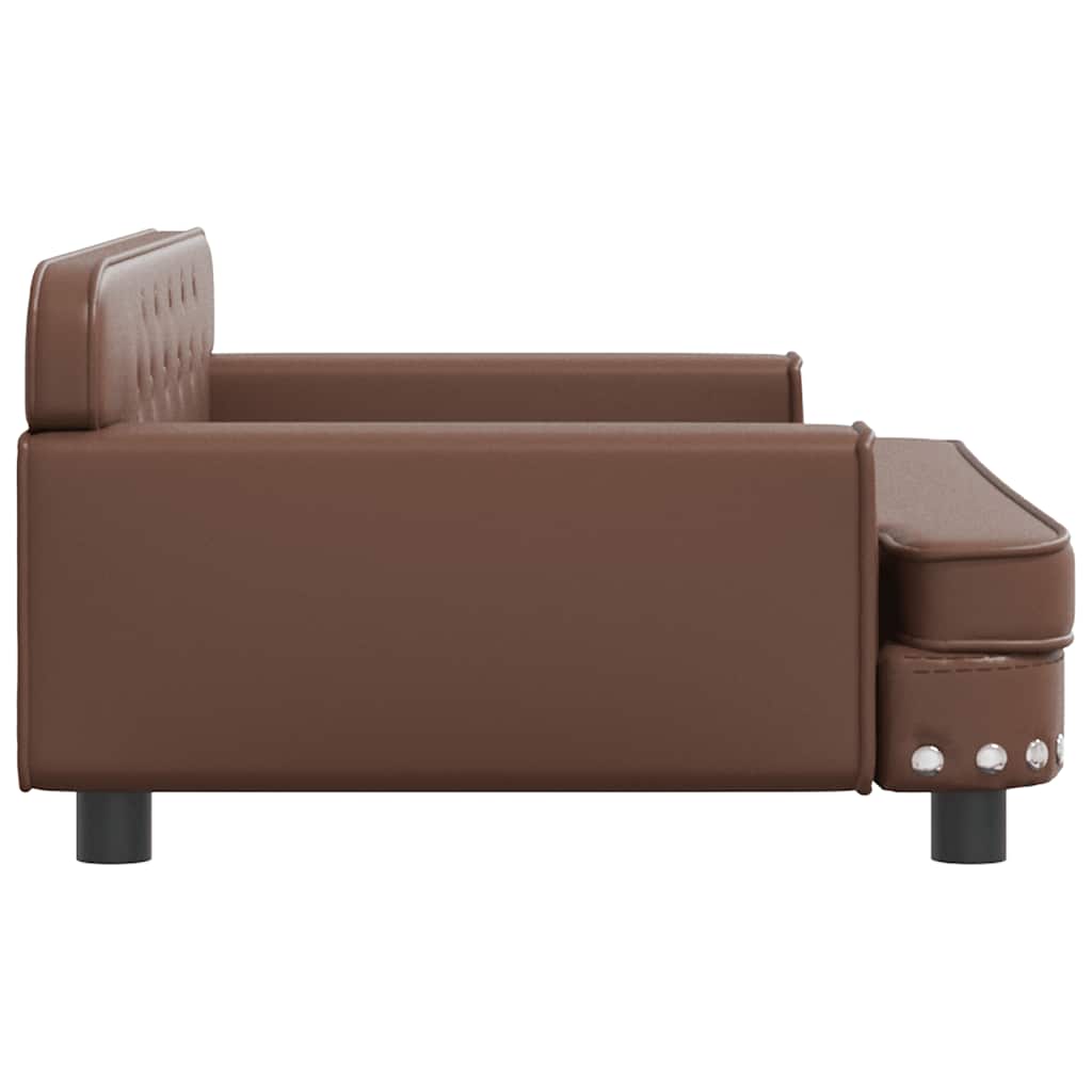 sofa til børn 90x53x30 cm kunstlæder brun