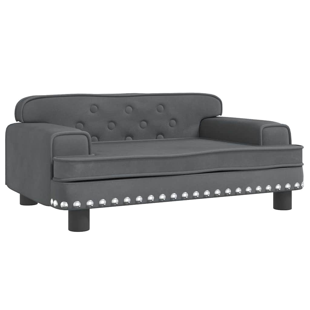 sofa til børn 70x45x30 cm fløjl mørkegrå