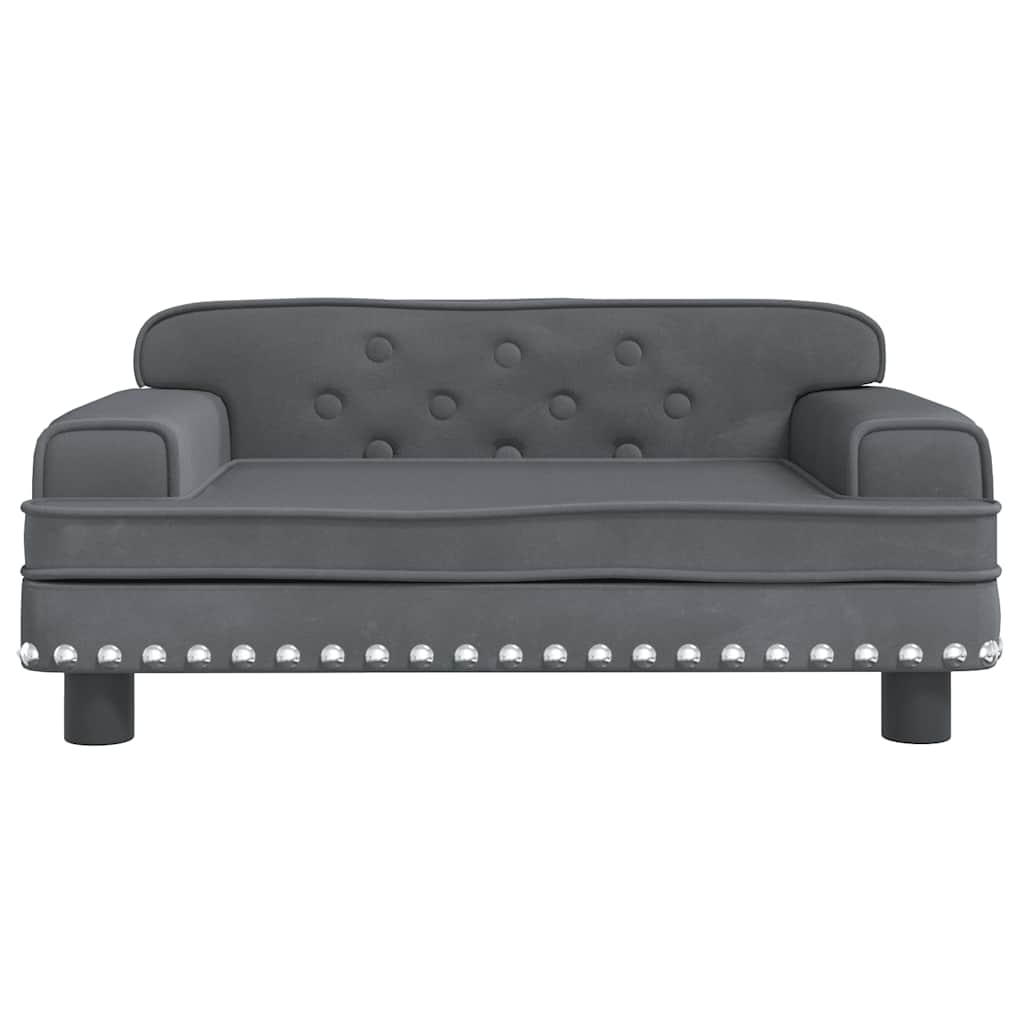 sofa til børn 70x45x30 cm fløjl mørkegrå