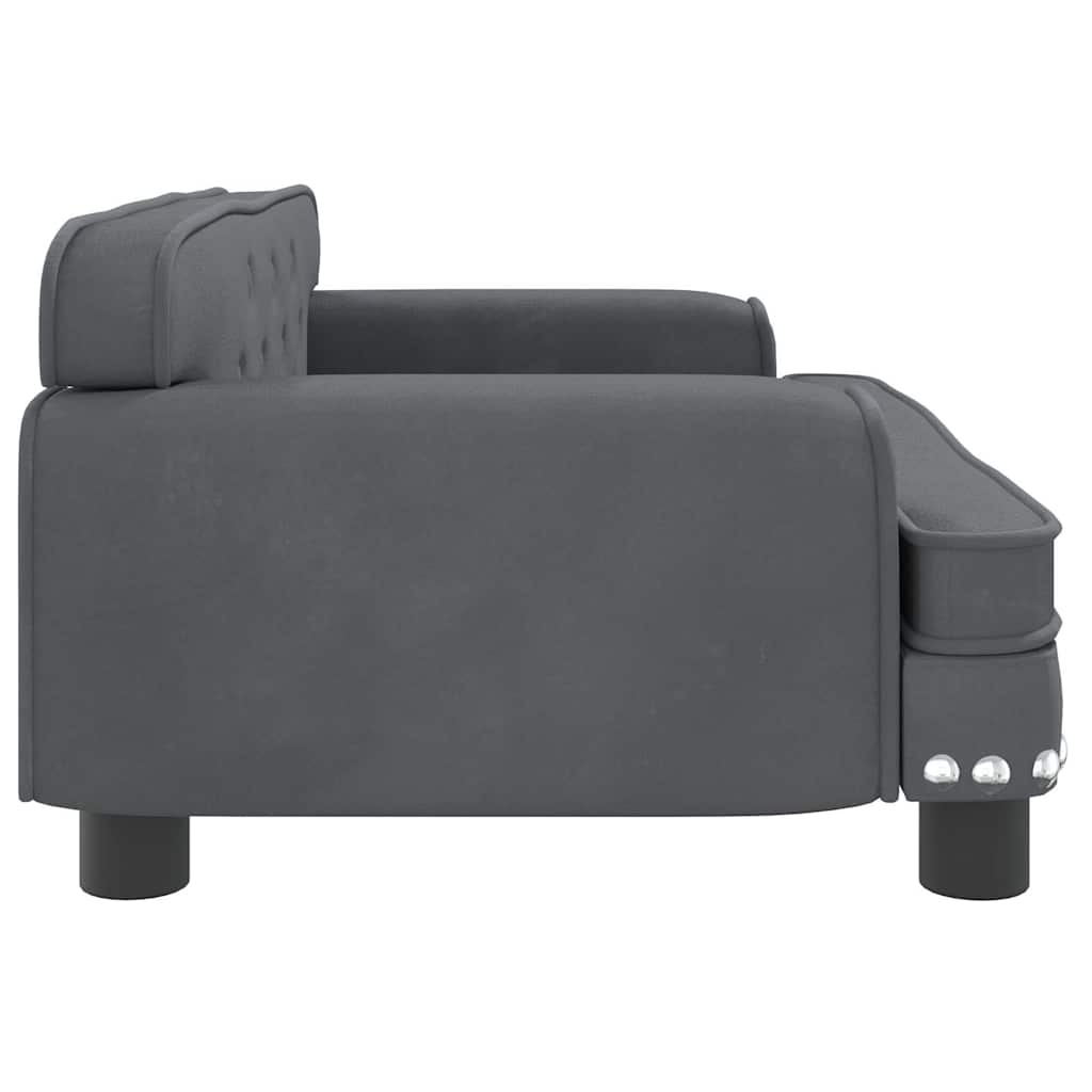 sofa til børn 70x45x30 cm fløjl mørkegrå