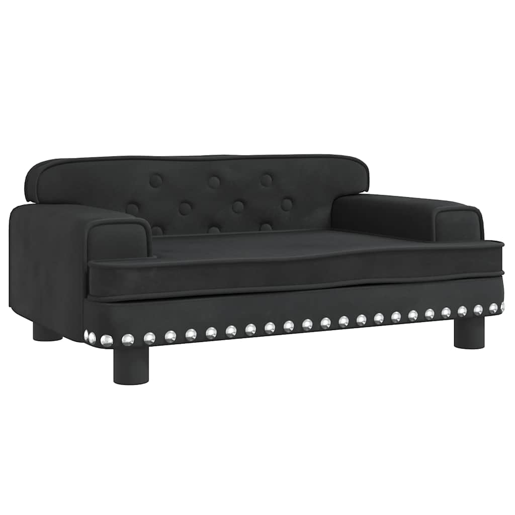 sofa til børn 70x45x30 cm fløjl sort