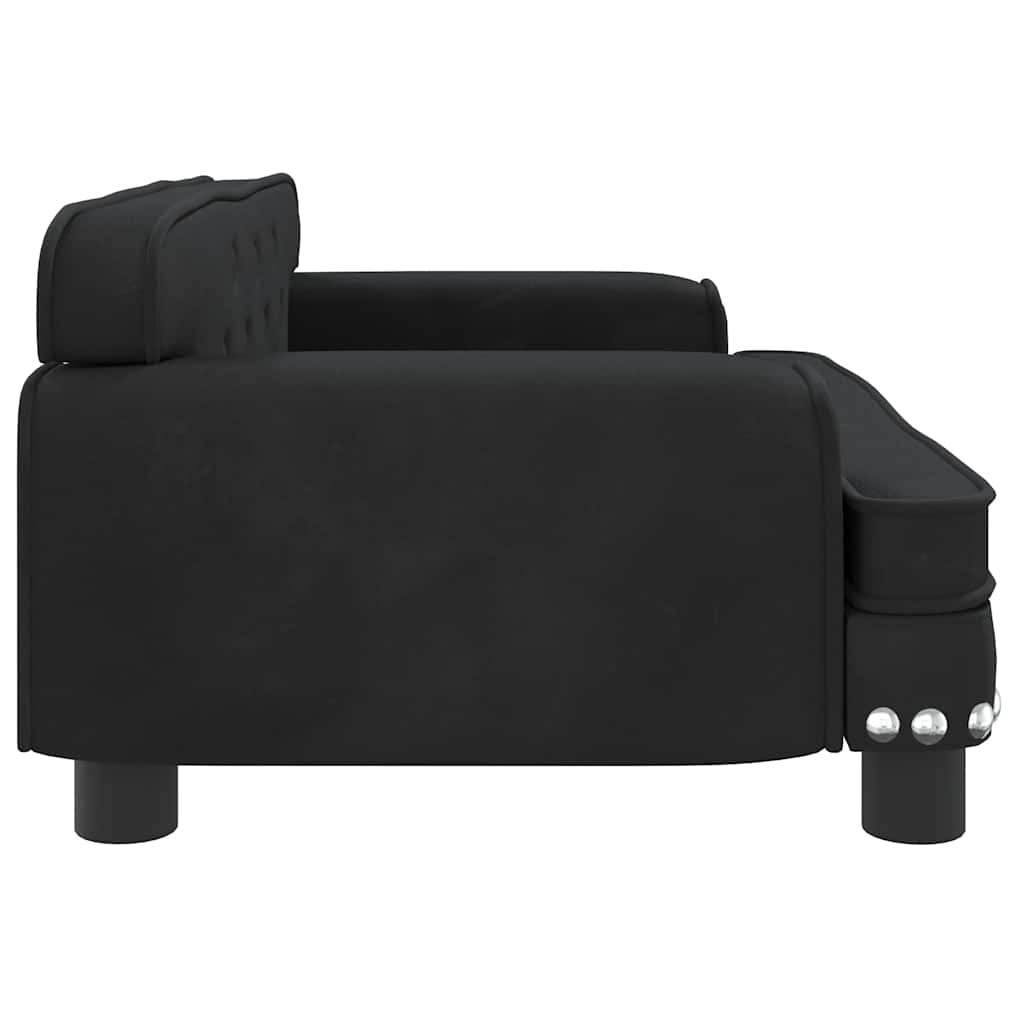 sofa til børn 70x45x30 cm fløjl sort