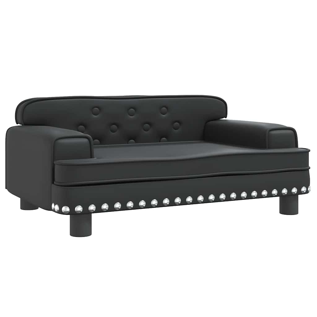 sofa til børn 70x45x30 cm kunstlæder sort