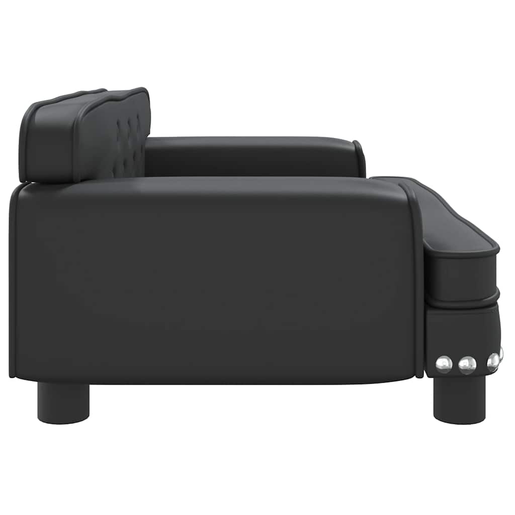 sofa til børn 70x45x30 cm kunstlæder sort