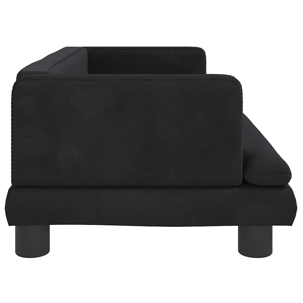 sofa til børn 80x45x30 cm velour sort