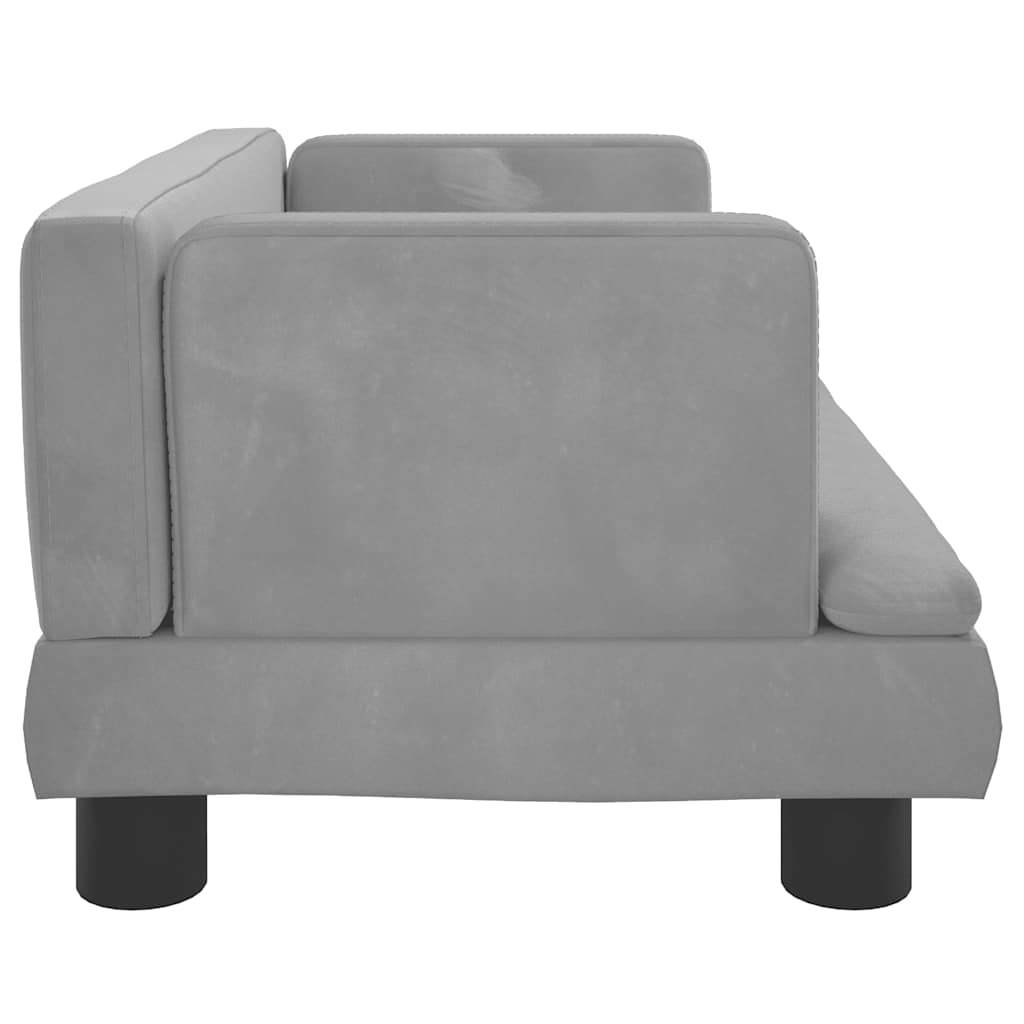 sofa til børn 60x40x30 cm velour lysegrå