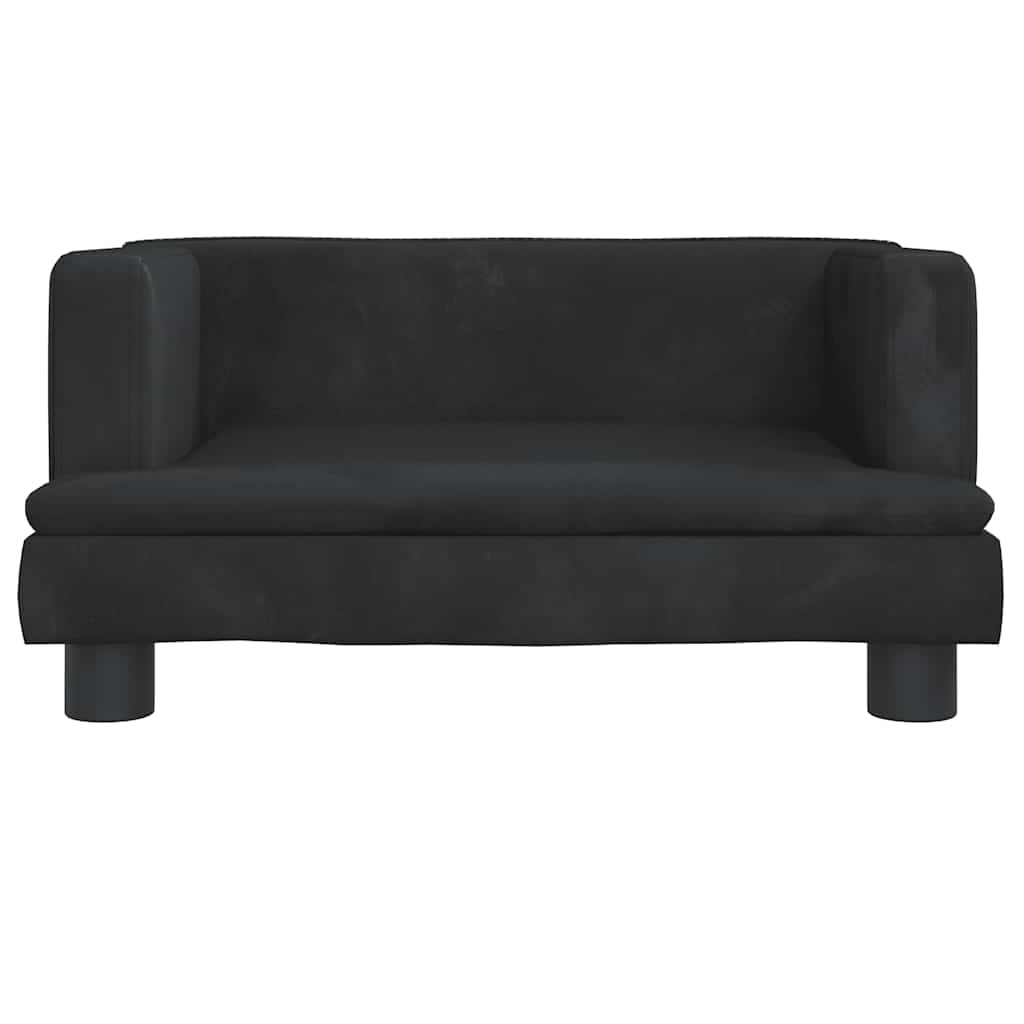 sofa til børn 60x45x30 cm velour sort