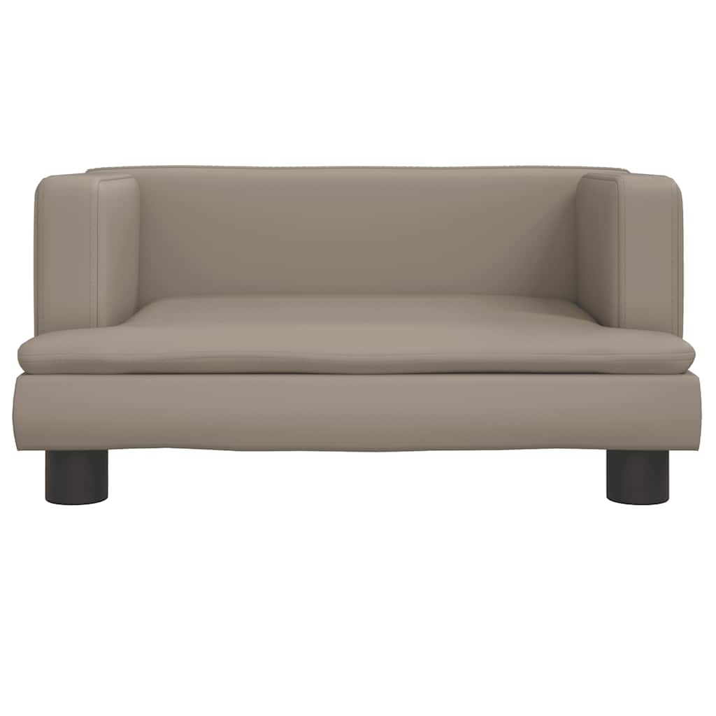 sofa til børn 60x40x30 cm kunstlæder cappuccinofarvet